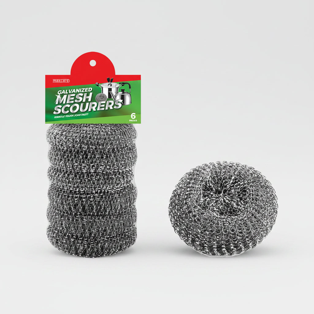 Maxcare Galvanized Mesh Scourers 18g x6’s – 040453