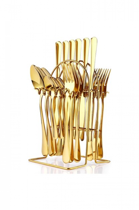 Stainless Steel Cutlery Set 24 Pcs Gold