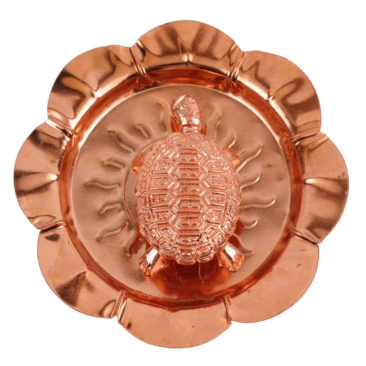 De-Ultimate Kachua Yantra Vaastu/fengshui Copper Tortoise-Turtle with Metal Plate Copper (2 Pieces, Copper)