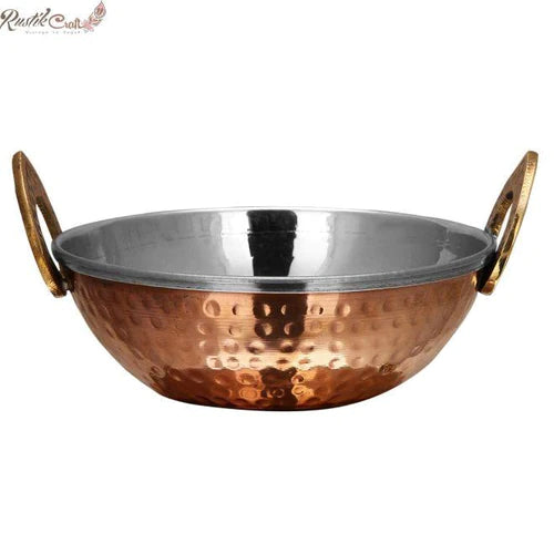 Copper Steel Serving Kadai Bowl Dia 13 and 15 cm Domestic/ Commercial
