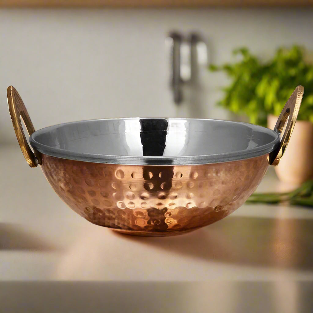 Copper Steel Serving Kadai Bowl Dia 13 and 15 cm Domestic/ Commercial