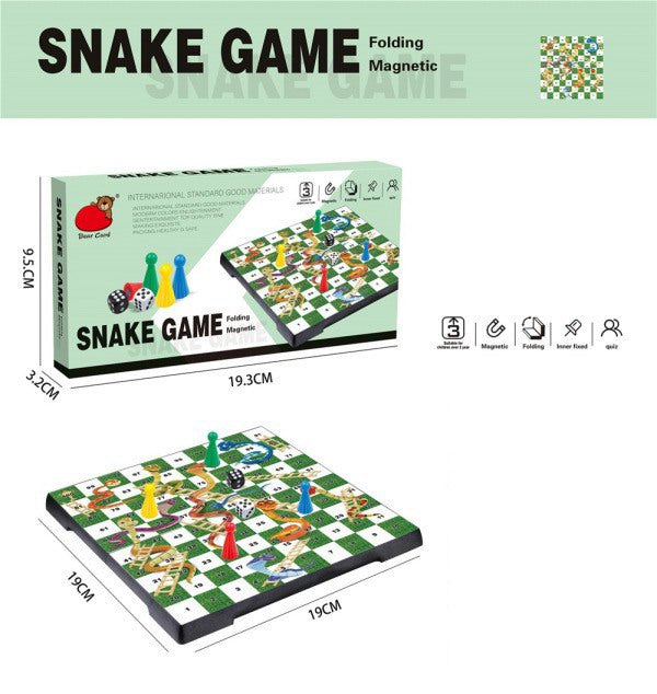 Folding Magnetic Snakes and Ladders Game 19.3x6.5x3.2cm(EA07138)