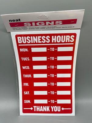 Sign- Store hour