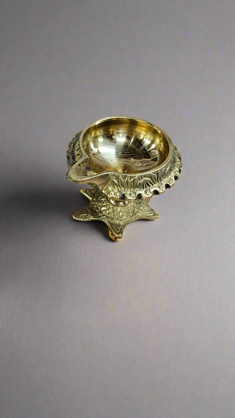 Brass Diya Turtle Base