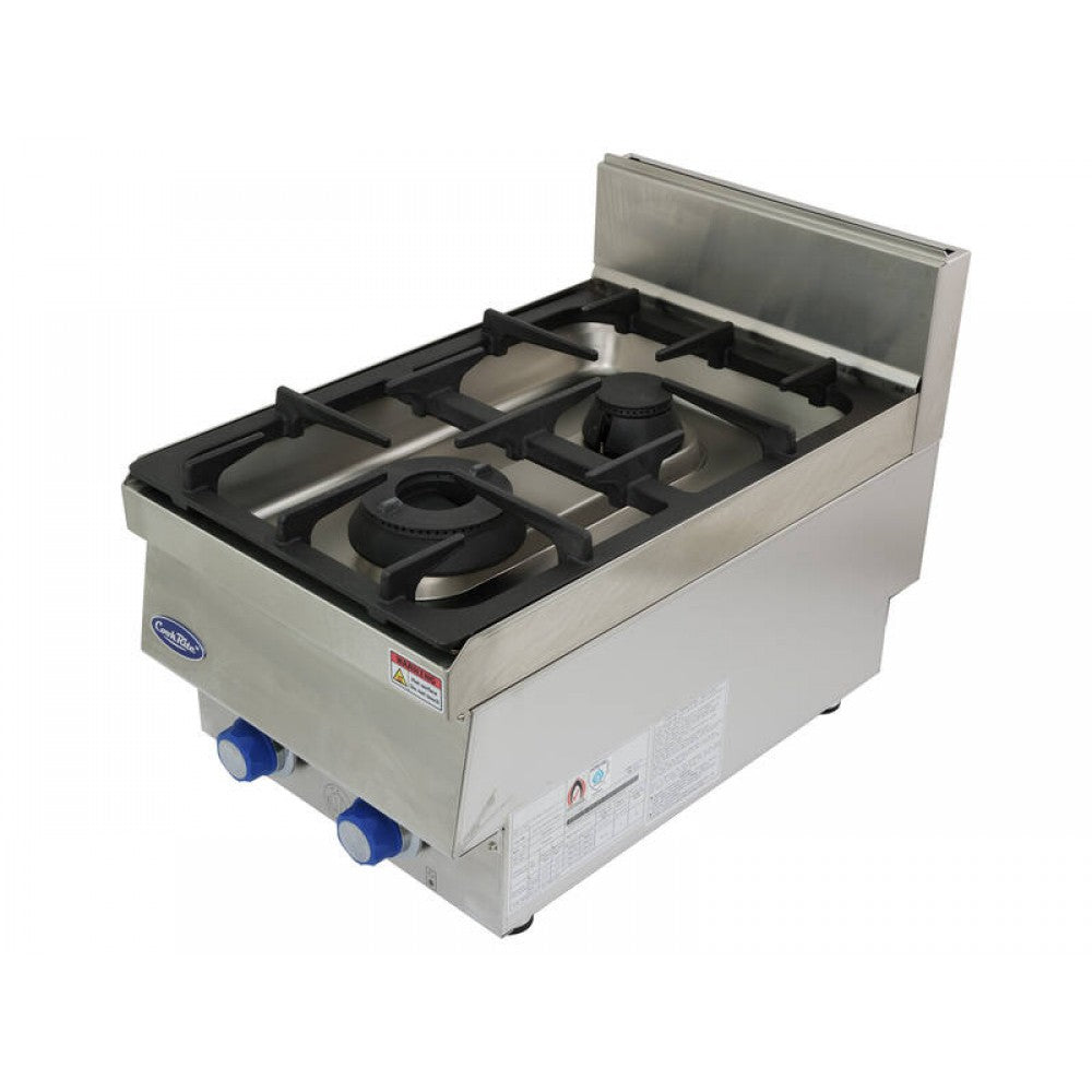 2 Burner Benchtop ULPG Gas Cooktop Stove - Stainless Steel