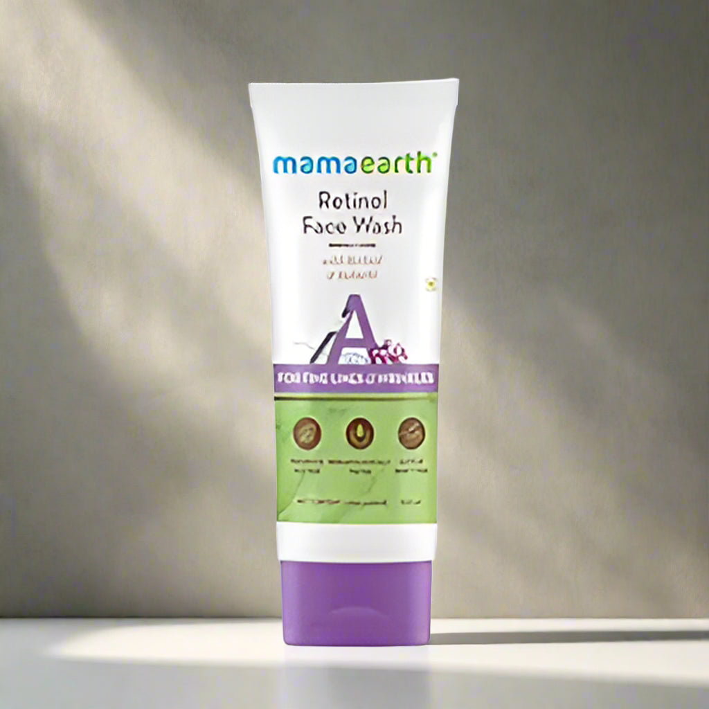 MAMAEARTH Retinol Face Wash with Bakuchi | Reduces Wrinkles, Fine Lines & Age Spots | Removes Dirt & Impurities | Hydrates & Firms Skin -100ml