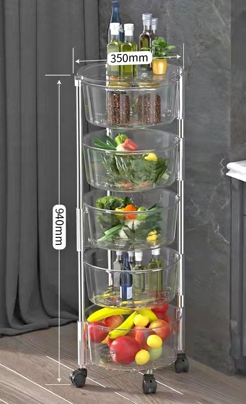 Crystal Clear Kitchen Trolley - Transparent
