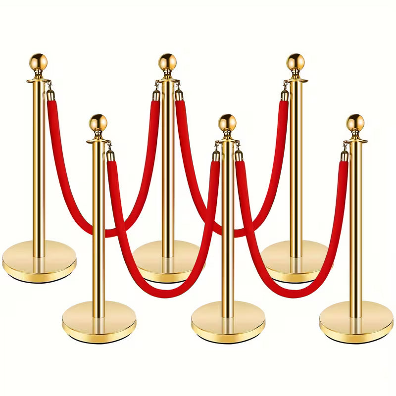 Golden Welcome Pillars, Matched with Red Velvet Ropes