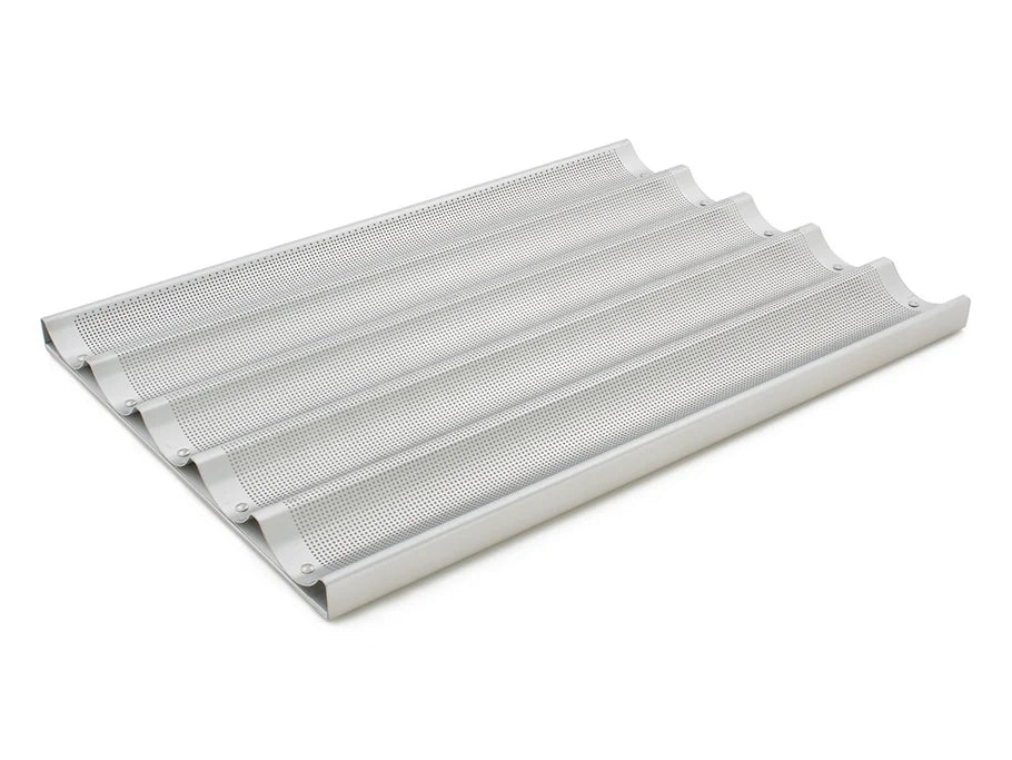 5 Stick French Bread Baguette Loaf Pan 18" Commercial Bakers Perf Aluminium Tray
