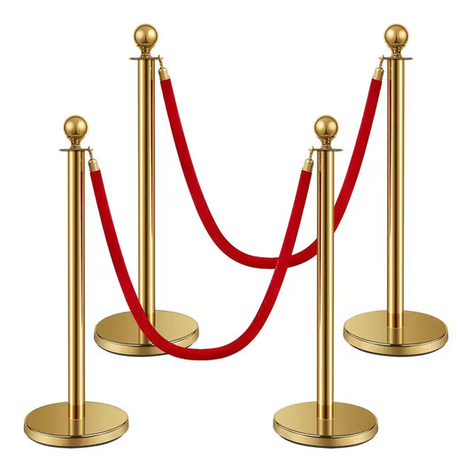 Golden Welcome Pillars, Matched with Red Velvet Ropes