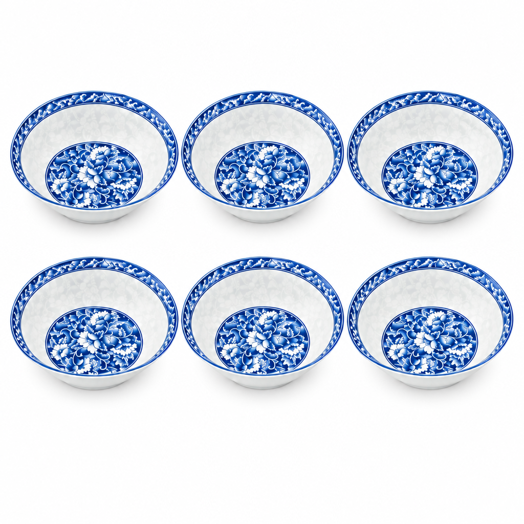 CERAMIC HAND PAINTED BOWL SET -6PC