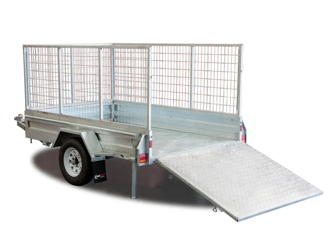 Trailer 8x5 Single Axle Rear Loading Ramp with 900mmH Cage
