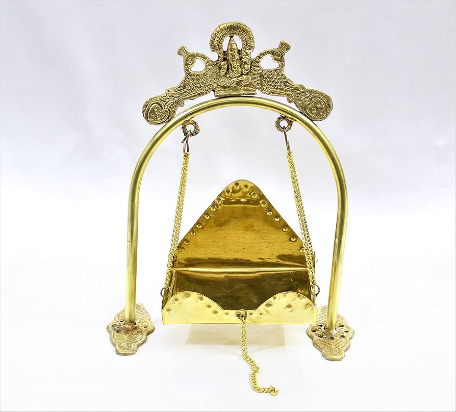 Laddu Gopal Pure Brass Jhula/Swing for Kanha Ji/Krishna ji