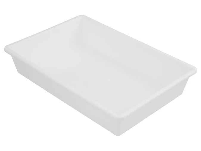 6L Plastic Tote Tray - Food Grade Bin - White