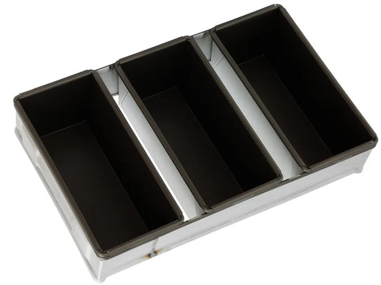 Commercial 3 Tray 450g Loaf Baking Pan - Heavy Duty with Non-Stick Tins
