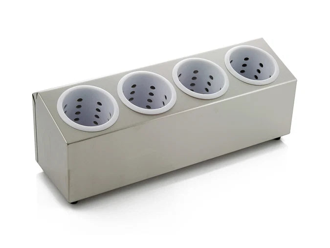 Cutlery Holder Retail S/S Cutlery Bins x4 in Stand