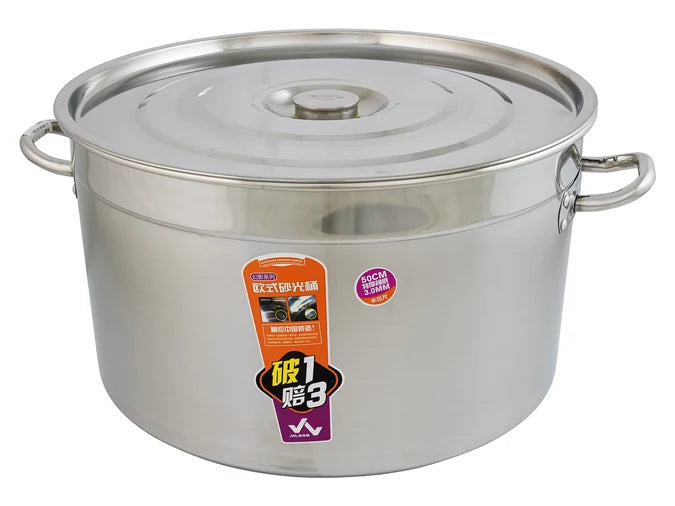 52L Stock Pot 50cm Stockpot + Lid | Commercial Kitchen Stainless Steel Pots