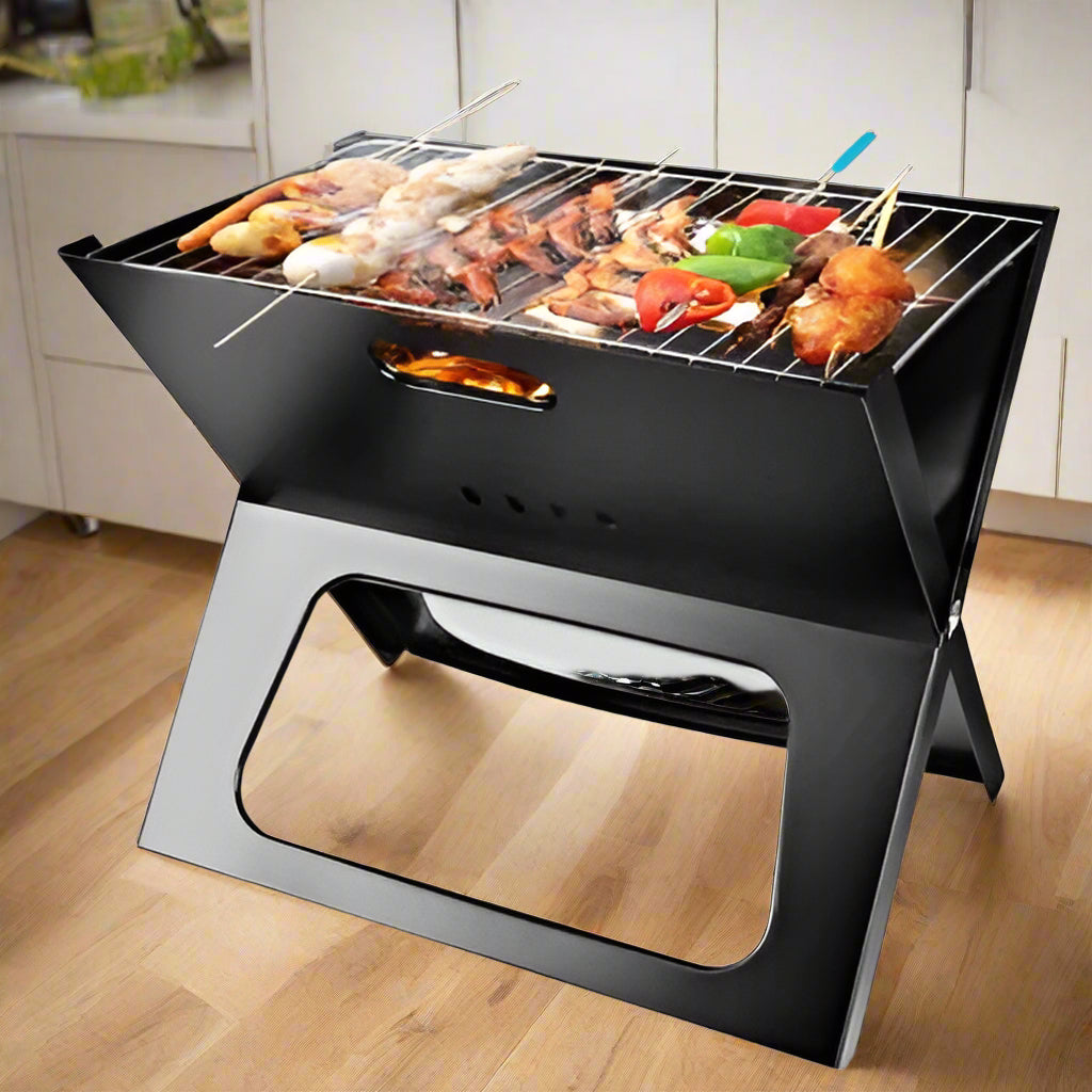 Portable Folding Charcoal Barbeque Grill X Type