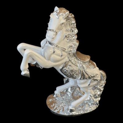 Standing Horse 32cm Silver