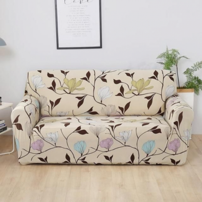 Elegant Floral Pattern Sofa Cover Type 18- 2 Seater