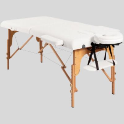 Buy a Wooden White Portable Folding Massage Bed in New Zealand