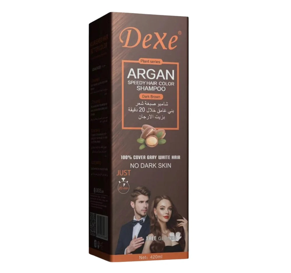 DEXE Argan Speedy Hair Colour Shampoo DARK BROWN