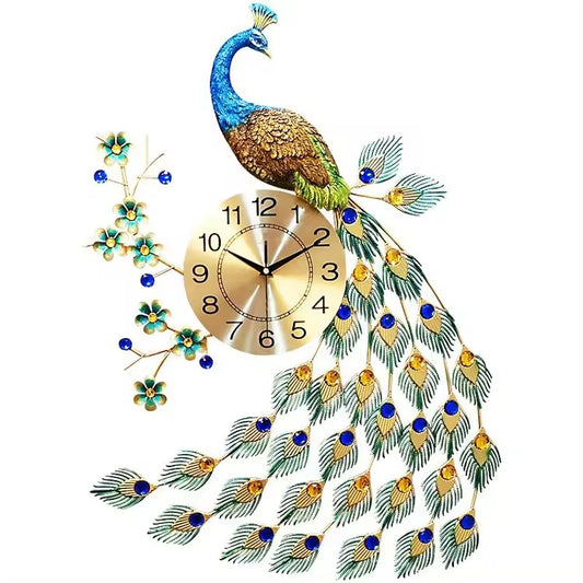 Luxury Peacock Wall Clock Home Decoration