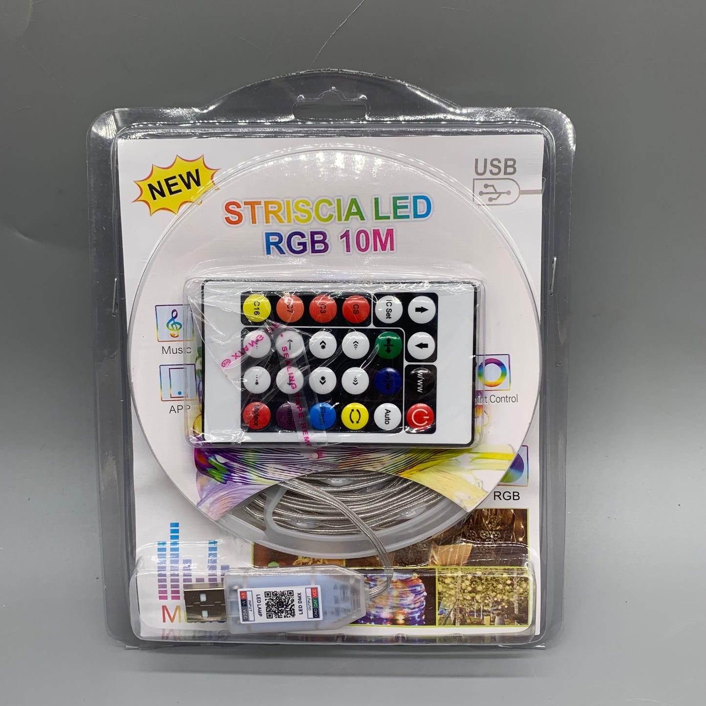 Strap lights (L:5m, multi colors, USB plug)