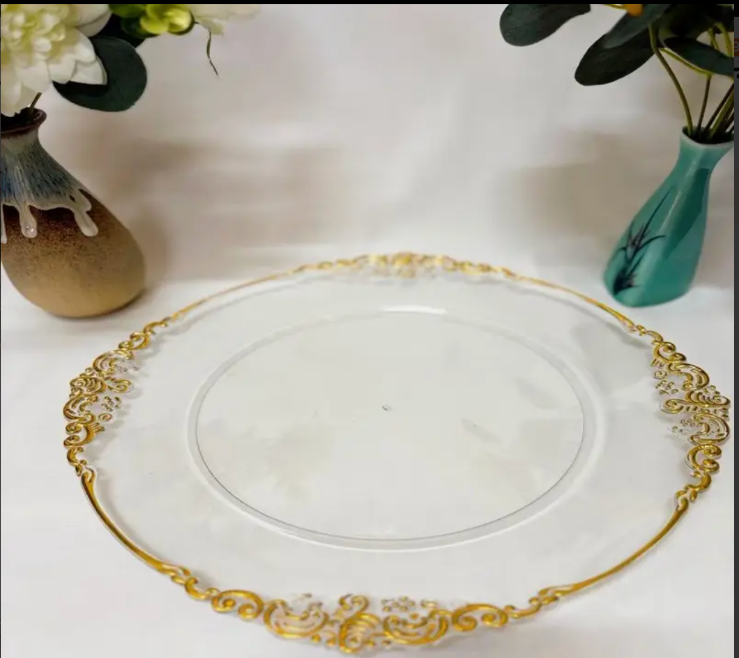 CHARGER PLATES 6PCS SET GOLD 31CM