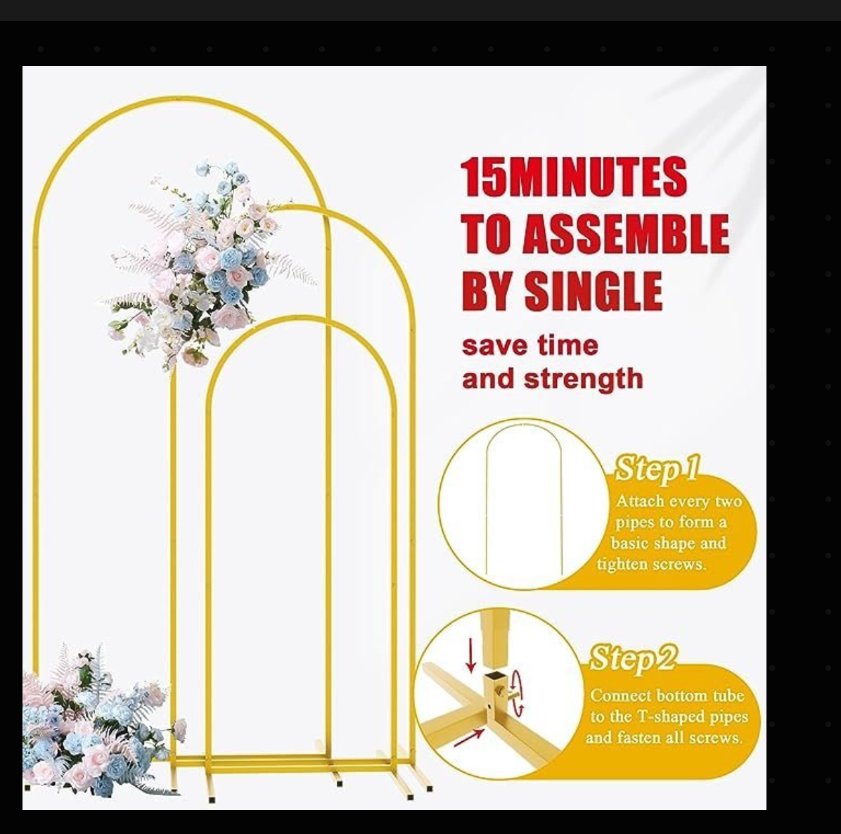 Wedding Arch For Decorations Full Set Gold