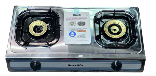 Stainless Steel Double Gas Burner Gas Stove indoor and outdoor use Table Top 2 Wok Burner Hob