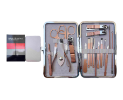 18-PIECE MANICURE SET BRONZE (STAINLESS STEEL)