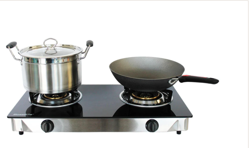 2 WOK Gas Burner NZ with glass top Certified Gas Stove