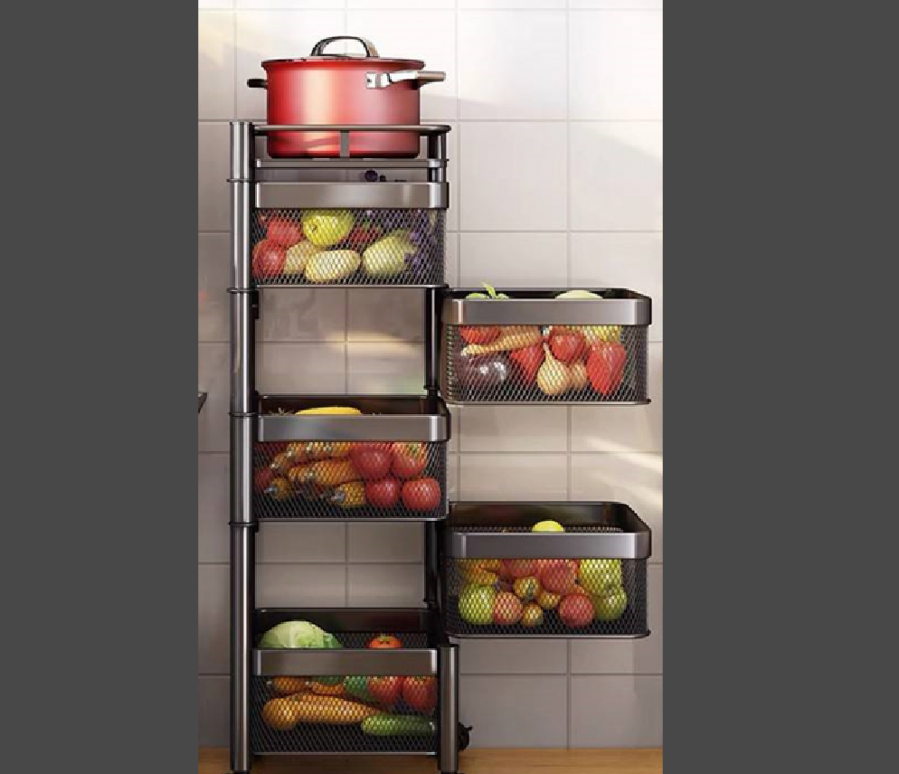 5 Tier Basket Trolley square