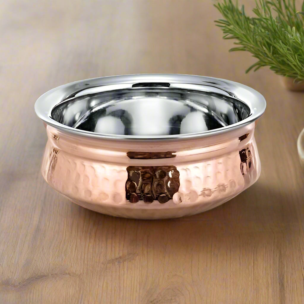 Copper Steel Serving Handi/bowl Dia 15cm(wide)
