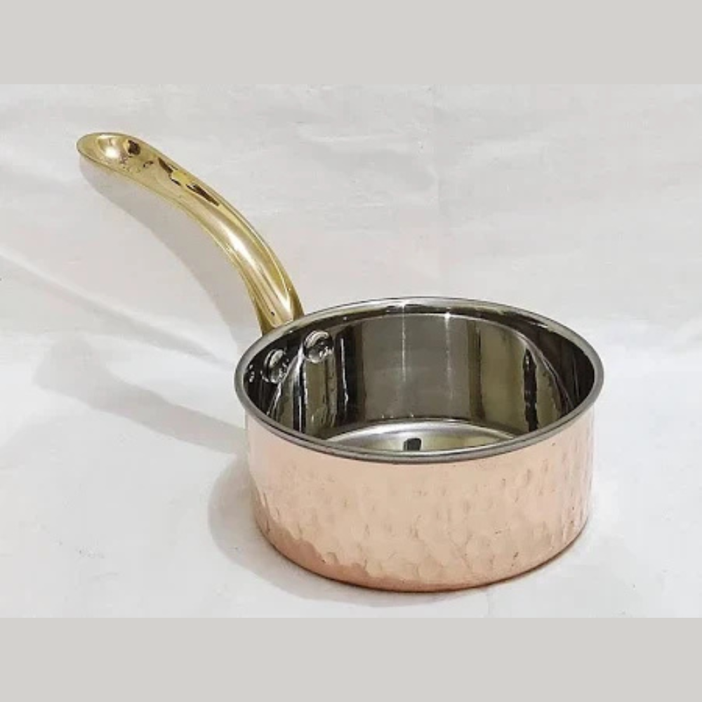 Copper Base Pan With Gold Handle