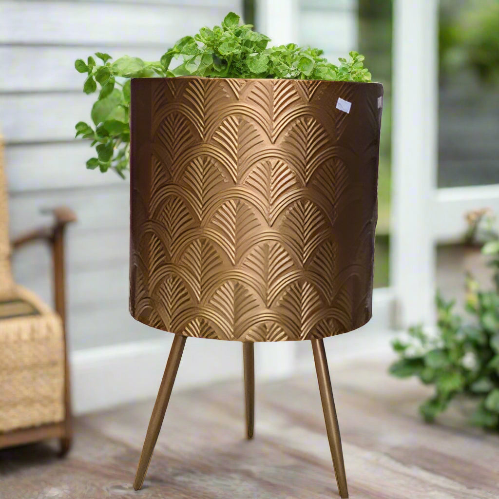 big gold plant pot Plant Stand Gold 42 cm – Big Bazaar