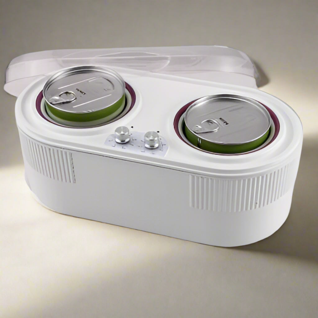 Double tin wax heater