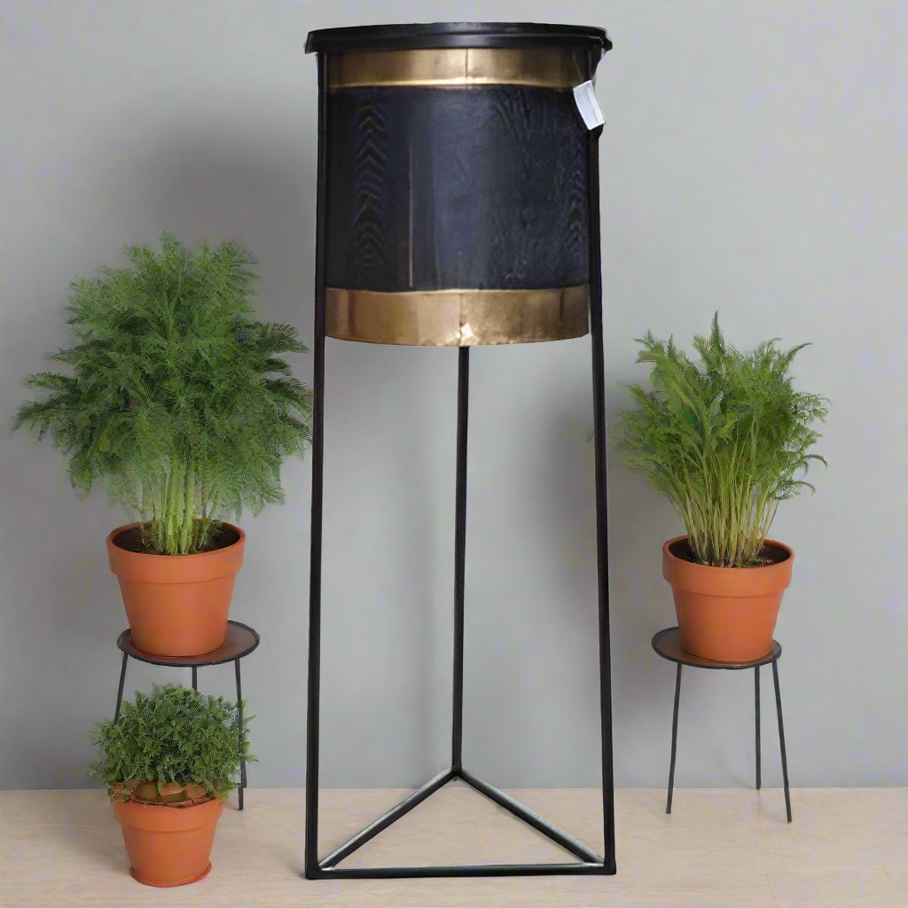 Plant Stand Black and Gold 80 cm