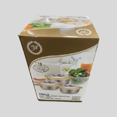 3pc Casserole Set Round Silver