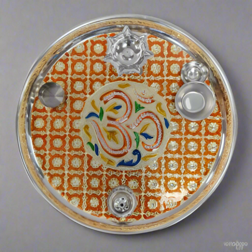 Pooja Thali Set 11.5 inch Colourful