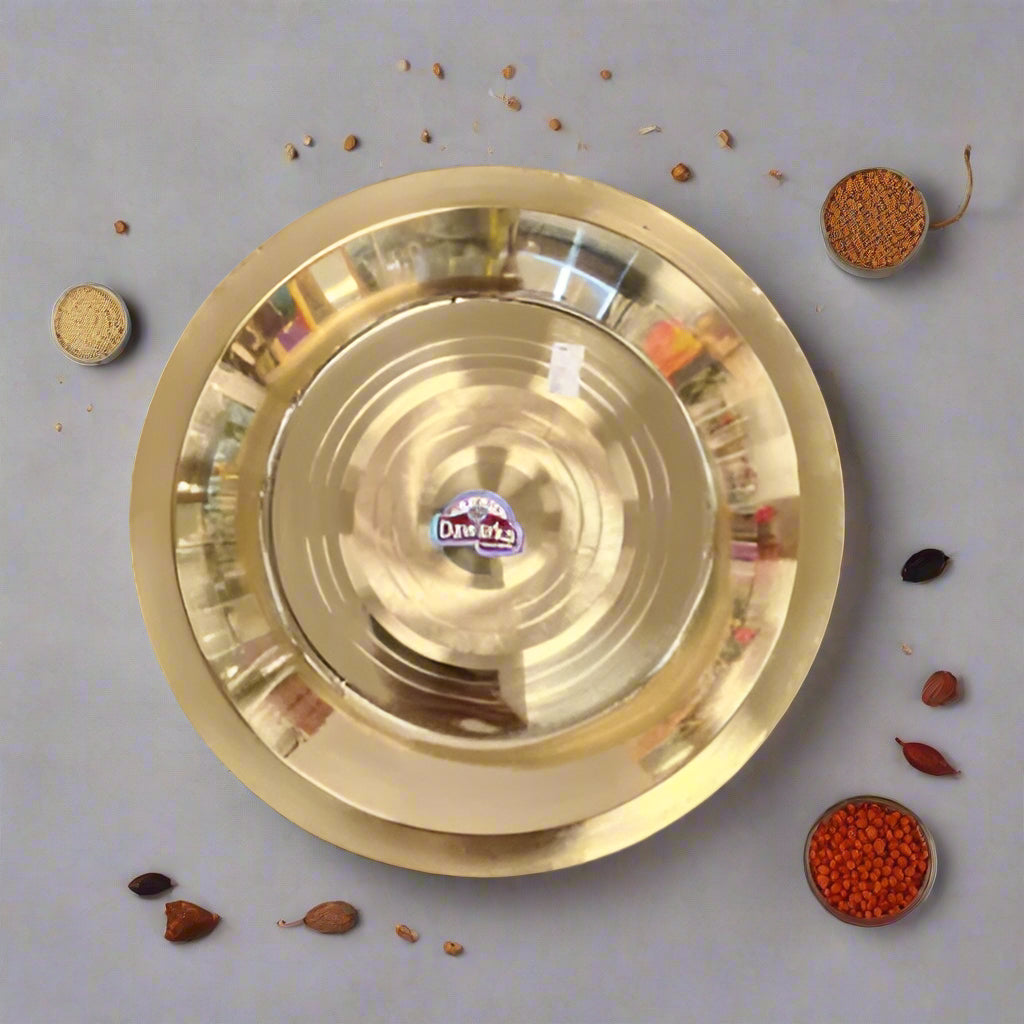 Pooja Thali Gold Colour