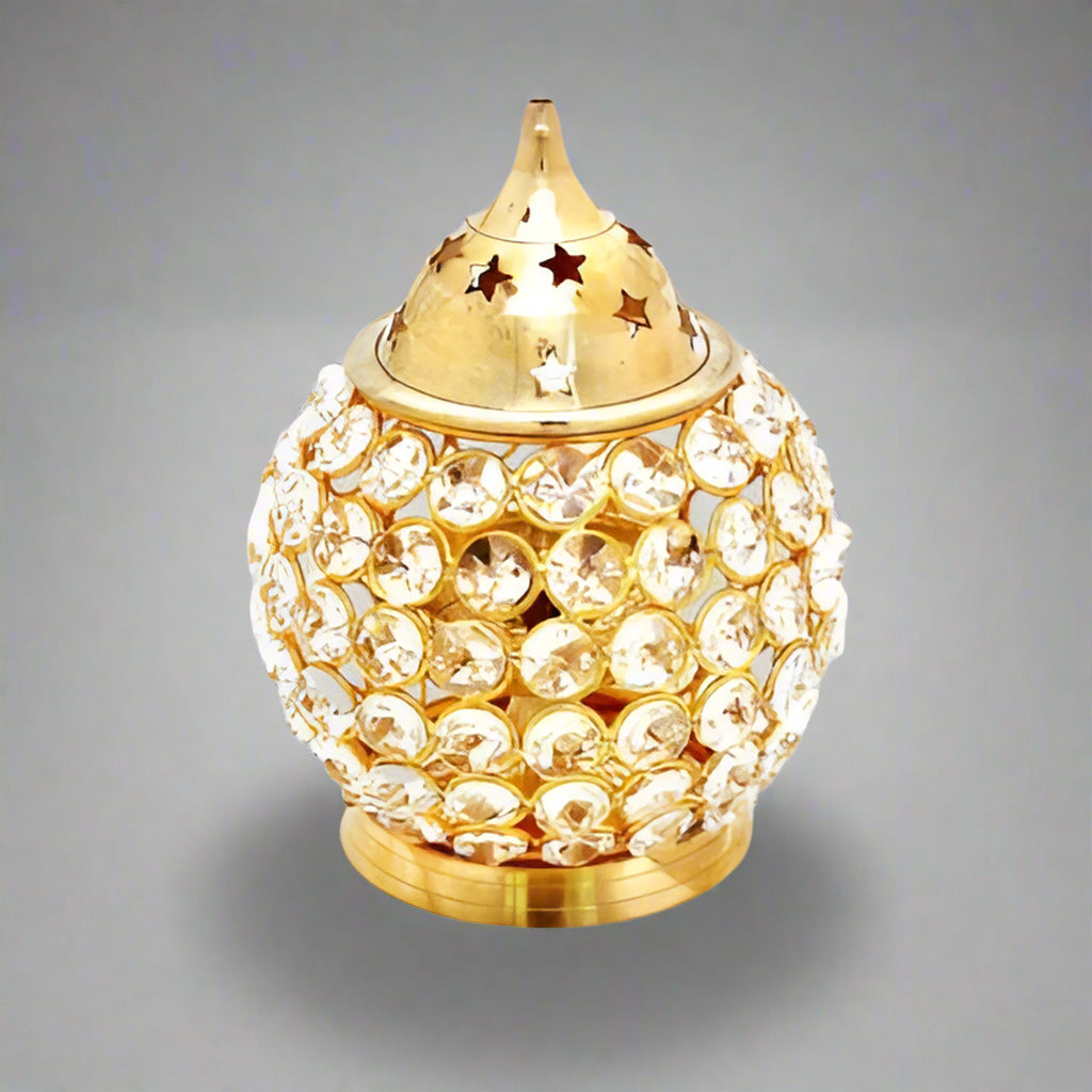 Crystal Deep Diya Oval Shape 20cm