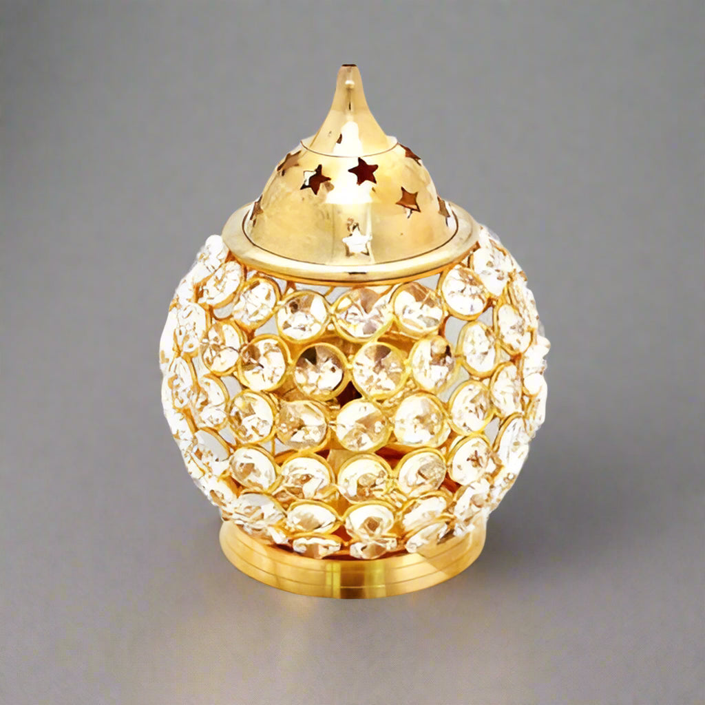 Crystal Deep Diya Oval Shape 25cm