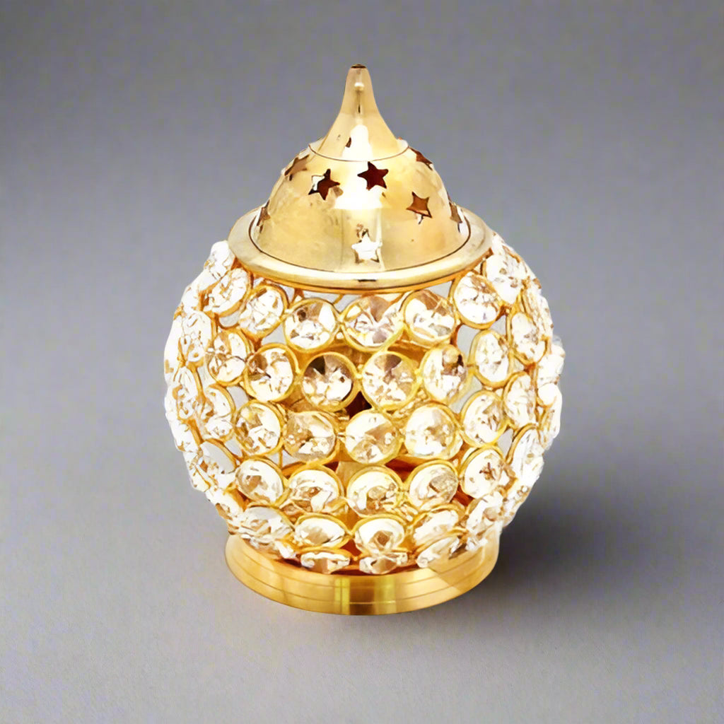 Crystal Deep Diya Oval Shape 13cm