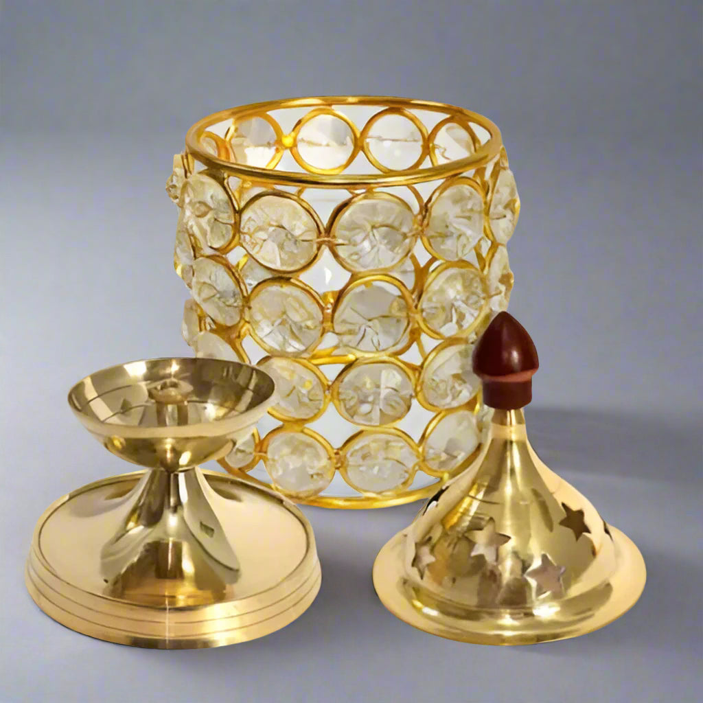 Crystal Deep Diya Lantern 11cm