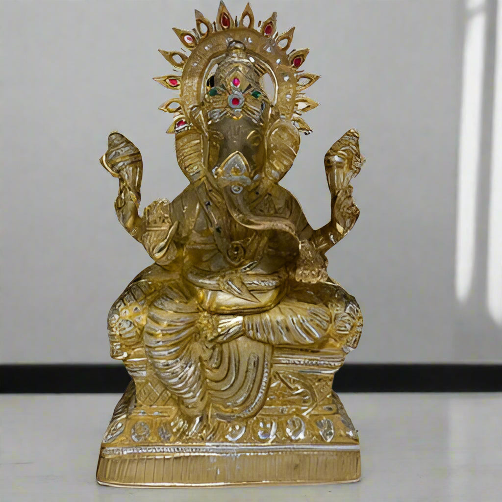 Ganesh Statue Gold and Silver - 28 by 54 cm