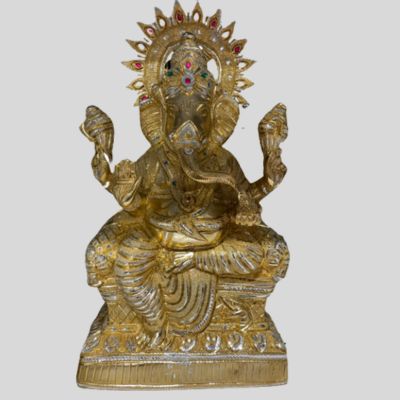 Ganesh Statue Gold and Silver - 28 by 54 Inch