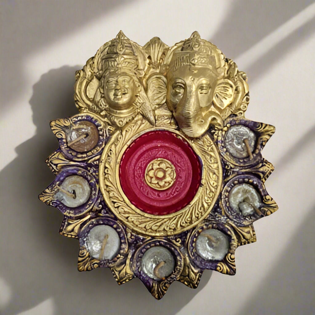 Diya Lakshmi Ganesha 7 by 8 Inch