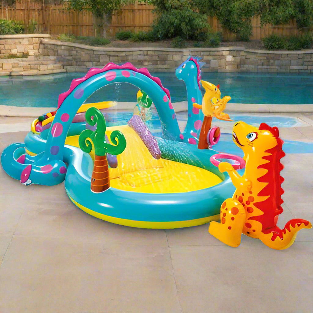 Dinoland Inflatable Play Centre Paddling Pool & Water Slide